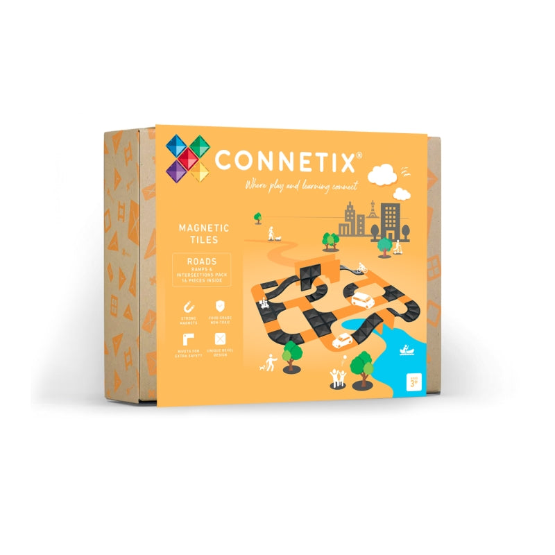 Ramps and Intersections 16pc Magnetic Tiles - Connetix