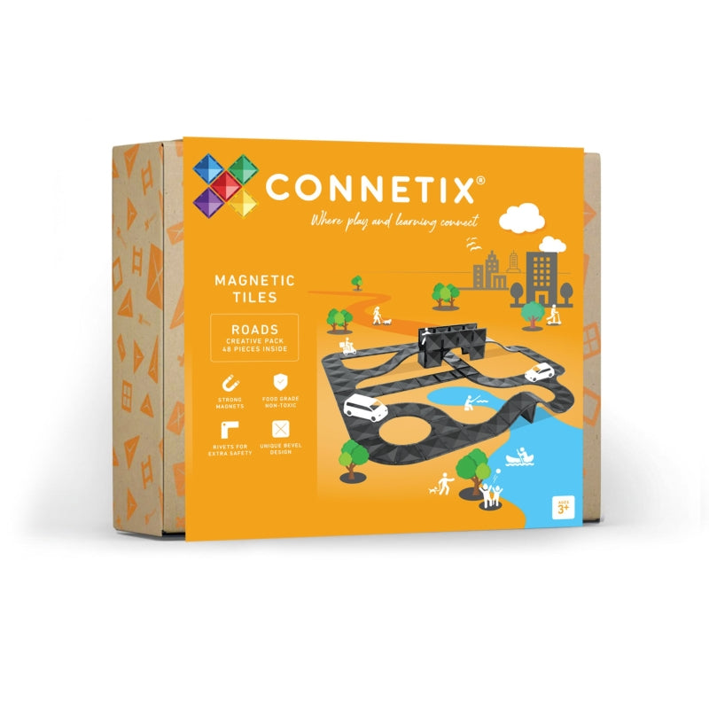 Creative Roads Pack 48pc Magnetic Tiles - Connetix