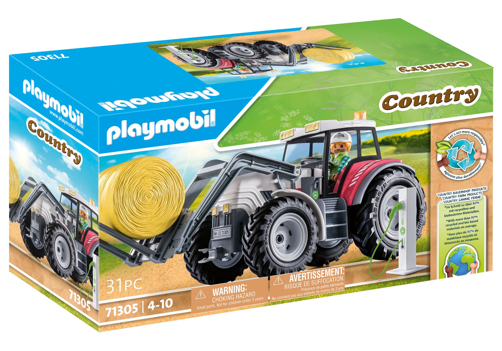 Large Tractor with Accessories - Playmobil