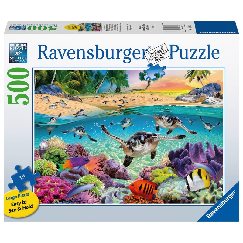 Race of the Baby Sea Turtles Large Format 500pc - Ravensburger