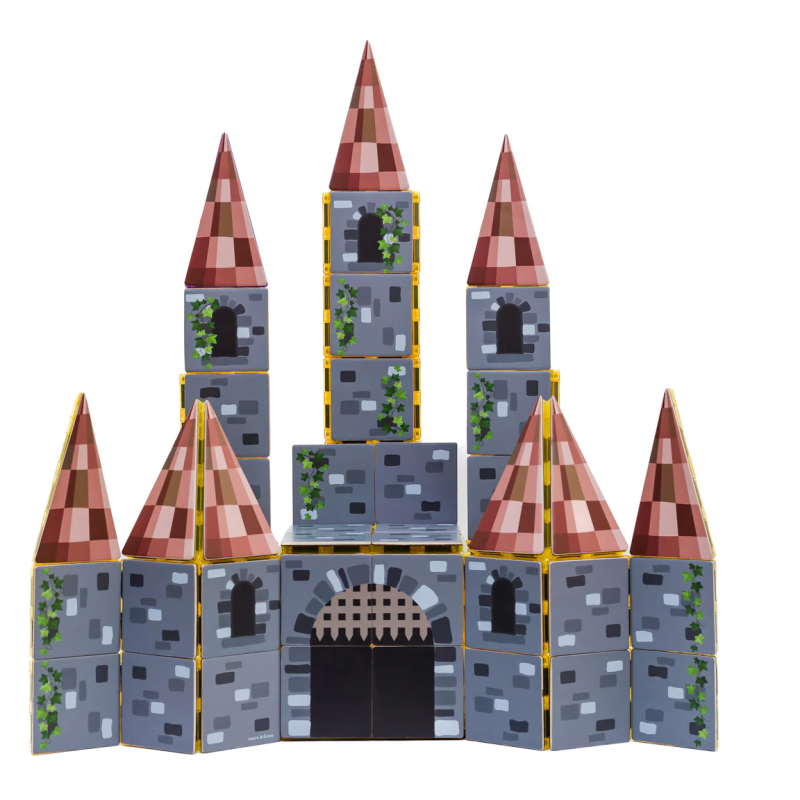 Magnetic Tile Topper Castle Pack 40 pcs - Learn and Grow Toys