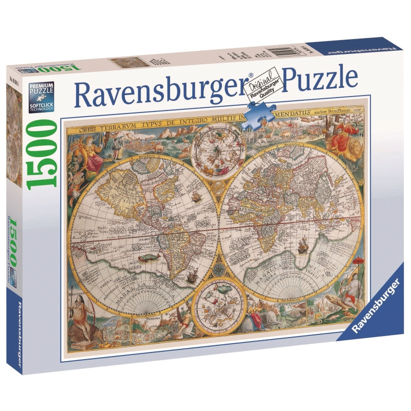 1594 World Map 1500pc Puzzle - Ravensburger